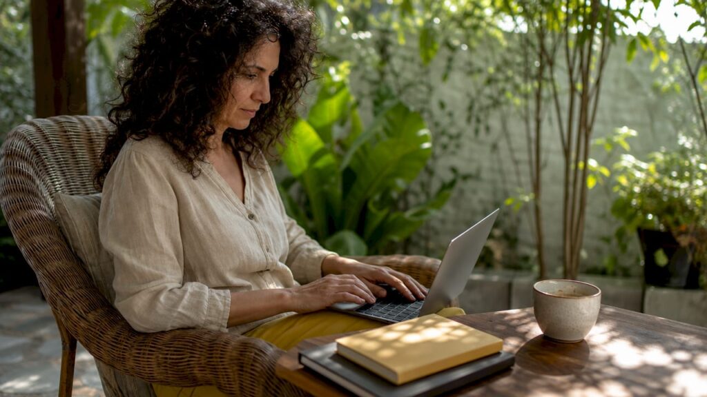 Writer crafting emotional fiction at home desk