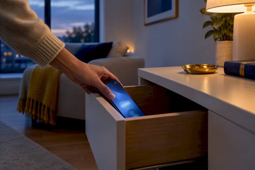 Hand placing phone away after unwanted contact